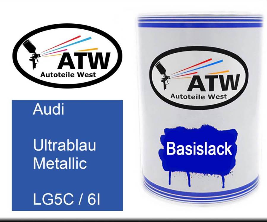 Audi, Ultrablau Metallic, LG5C / 6I: 500ml Lackdose, von ATW Autoteile West.